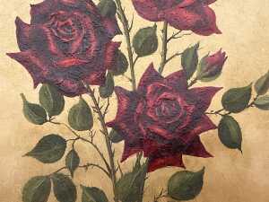 Henk Gerrit Guth (1923-2003), still life of crimson roses. Oil painting on canvas - 2