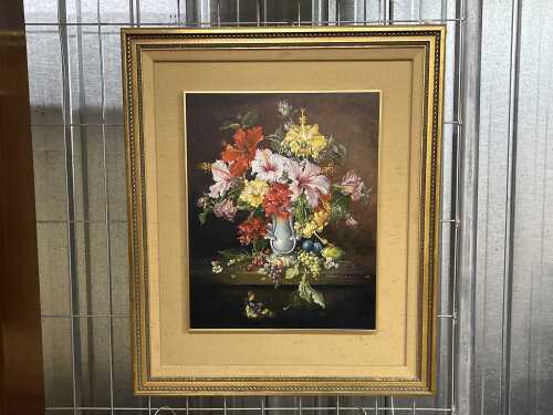 Robert Bruce Cox (1934-2001), floral still life with hibiscus, 1974. Oil painting on board