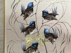 Helen Picton (w. 1960s), Black Backed Wren. Oil painting on board - 2