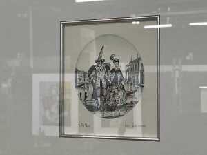 Artist unknown, set of three Venetian Carnival engravings on paper (3). - 2