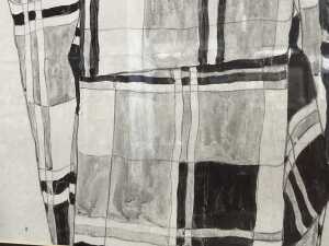 After Egon Schiele's Standing Girl. Black and white print on paper - 3