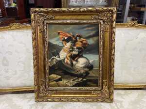 V. Corsini after Jacques-Louis David's Napoleon Crossing the Alps. Reproduction painting on canvas