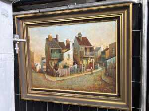 John Pointon (1936-), terrace houses, 1976. Oil painting on board - 2