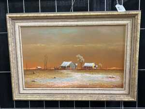 John Pointon (1936-), Opal Country Lightning Ridge, 1973. Oil painting on board - 2