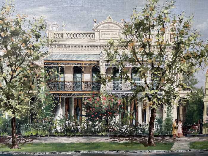 Keith Martin, Fortrose Terrace Albert Park, 1986. Oil painting on board