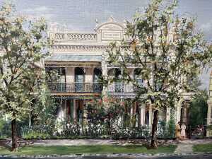 Keith Martin, Fortrose Terrace Albert Park, 1986. Oil painting on board