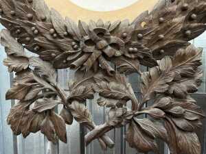 Antique carved timber laurel wreath frame with photographic portrait - 3