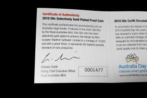 Australia Day 2010 50c 2-coin set, silver 31.51g - 6