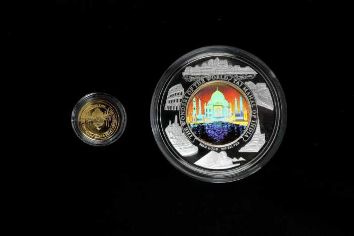 Seven Wonders of the World, Taj Mahal India silver and gold proof coins