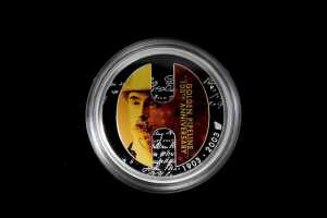 Golden Pipeline 100th Anniversary, coloured silver proof coin, 31.315g