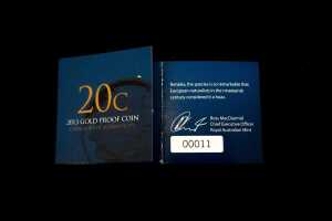 Australian 2013 20c proof gold coin, 24.36g - 5