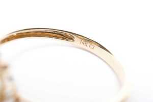 A blue topaz, diamond and turquoise ring in 14 carat yellow gold - 5