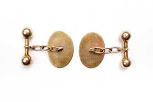 A pair of antique cufflinks in 9 carat yellow gold - 2