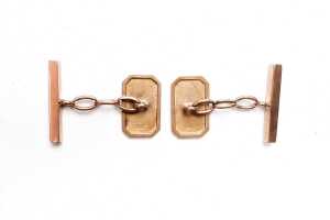 A pair of antique cufflinks in 9 carat yellow gold - 2