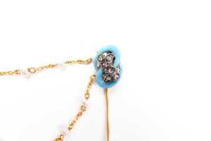 An antique French double pin in 18 carat yellow gold - 2