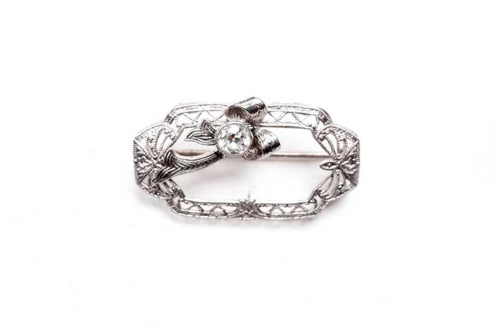 A diamond brooch in platinum