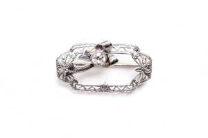 A diamond brooch in platinum