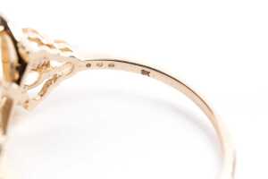 A citrine and diamond ring in 9 carat yellow gold - 5