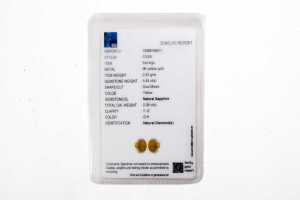 A pair of yellow sapphire and diamond earrings in 9 carat yellow gold - 5