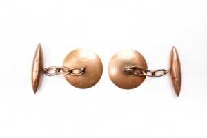 A pair of antique cufflinks in 9 carat yellow gold - 2