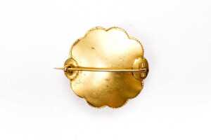 An antique garnet brooch in bloomed rolled gold - 3