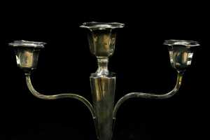 Pair of antique English weighted sterling silver candelabra - 3