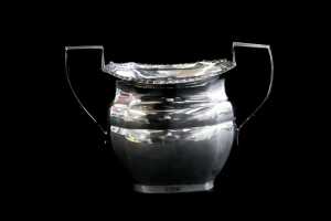 Antique English sterling silver three piece tea service, total weight 629g - 3