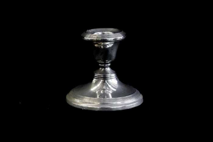 Weighted English sterling silver candle holder