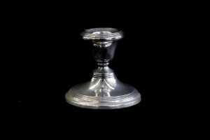 Weighted English sterling silver candle holder