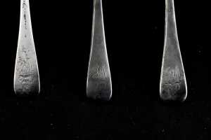 Six Georgian English sterling silver spoons, 1801/1802, weight 195g - 2