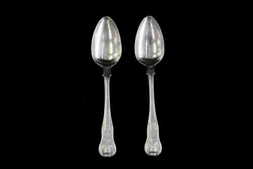 Pair of Georgian sterling silver tablespoons, weight 198g