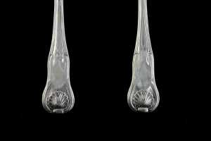 Pair of Georgian sterling silver tablespoons, weight 198g - 3