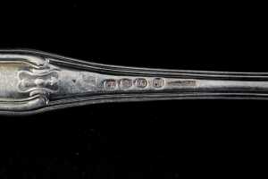 Pair of Georgian sterling silver tablespoons, weight 198g - 4