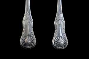 Pair of Scottish William IV sterling silver tablespoons, weight 138g - 3