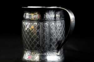Antique English sterling silver christening mug, weight 118g - 3