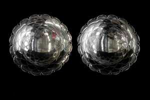Two English sterling silver footed bonbon dishes, weight 180g - 2