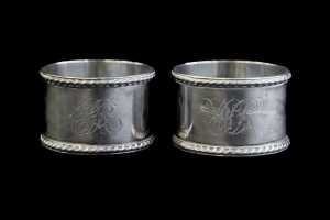 Six sterling silver napkin rings, weight 123g - 2