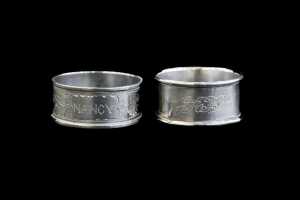 Six sterling silver napkin rings, weight 123g - 3
