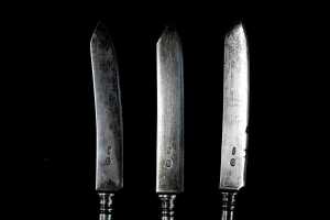 Set of 12 antique Russian 84 zolotnik silver fruit knives, c.1896-1908 - 3