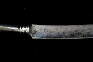 Set of 12 antique Russian 84 zolotnik silver fruit knives, c.1896-1908 - 5