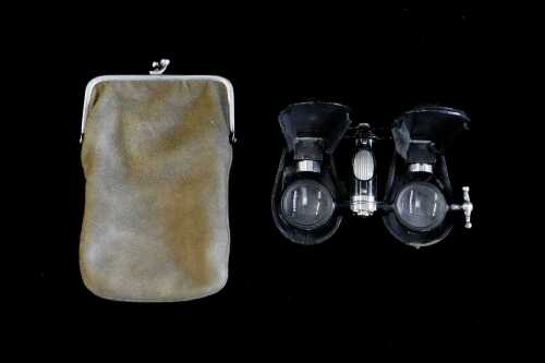 Pair of antique Lemaire Paris foldable opera glasses