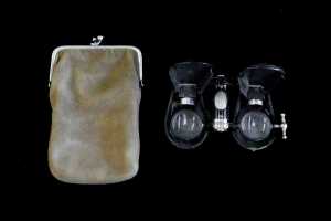 Pair of antique Lemaire Paris foldable opera glasses