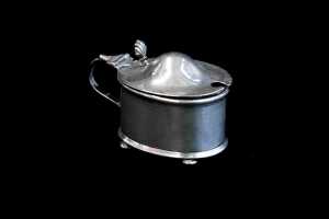 Two English sterling silver condiment pots, weight of silver 59g - 2