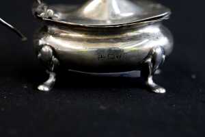 Two English sterling silver condiment pots, weight 67g - 3
