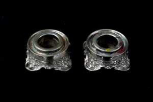 Pair of German 800 silver candle holders, weight 93g