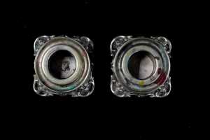 Pair of German 800 silver candle holders, weight 93g - 2