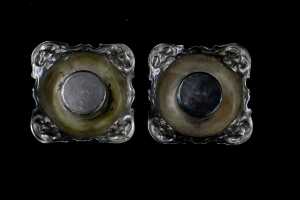Pair of German 800 silver candle holders, weight 93g - 4