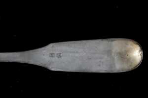 Three antique European 13 loth (812) silver tablespoons, weight 183g - 4