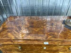 Scandinavian Biedermeier flame birch secretaire desk, c.1830 - 5
