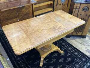 Scandinavian Biedermeier flame birch sofa table, c.1900 - 3